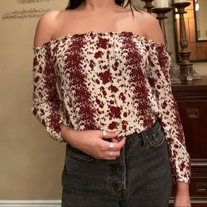 Brandy Melville Rose off the shoulder top